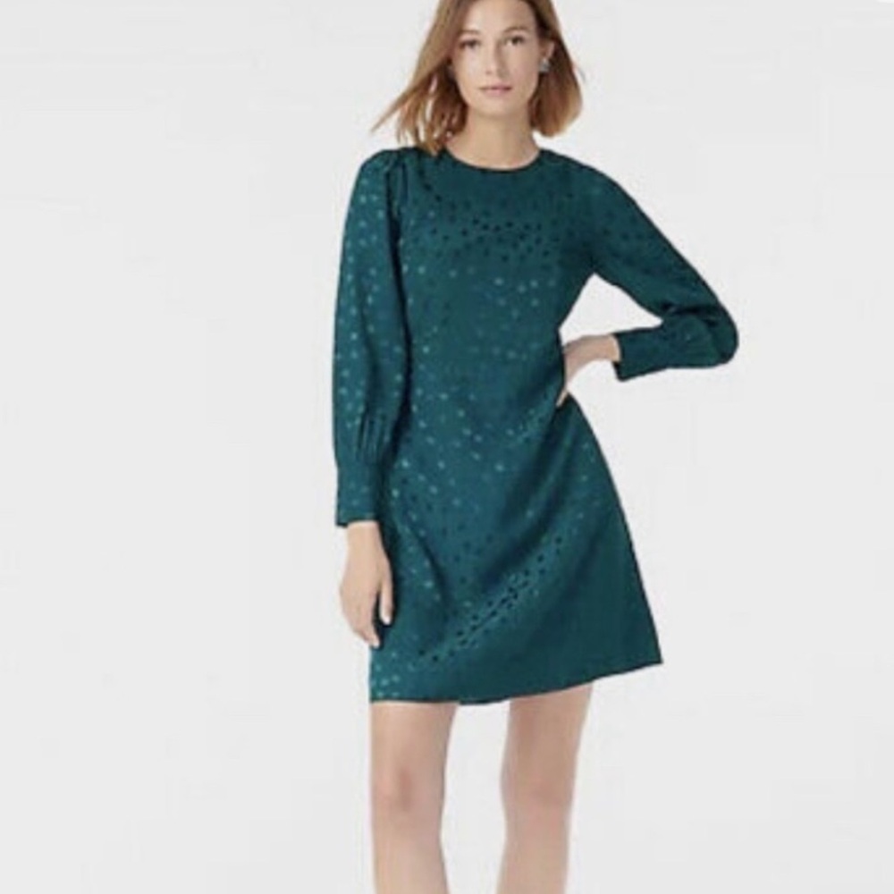 J. Crew Teal Long Sleeve Dress 🎄